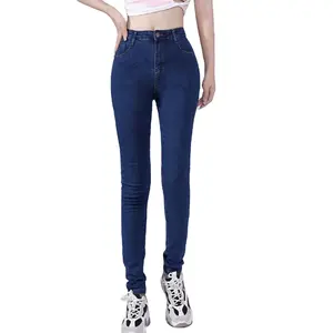 Cintura alta S-3xl Slim Stretch Skinny Bodycon Jean Ladies Casual Plus Size Calças Lápis Jeans Para As Mulheres