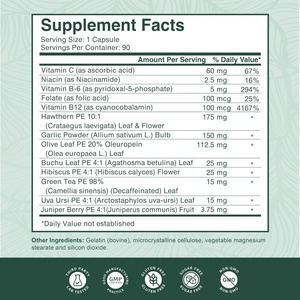 Fabricant en gros de compléments pour la tension artérielle avec extrait de plantes pour soutenir la santé des adultes – Capsules pour la tension artérielle - Product Image 3