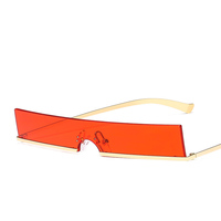 Gafas de Sol de Moda Coloridas de Marca Nueva, Gafas de Sol Rectangulares sin Montura, Gafas de Sol Cuadradas Pequeñas de Metal Retro para Mujer