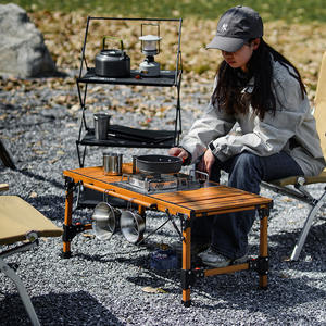 <span class=keywords><strong>Mesa</strong></span> Plegable de <span class=keywords><strong>Camping</strong></span>, Unidad Modular, Elevadora de Metal para Exteriores, para Cocina Móvil, Barbacoa, Café/Té, para IGt - Product Image 1