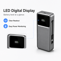 Batterie externe portable Alibaba en promotion 10000 mAh avec câble rétractable intégré de 65 cm et écran LED numérique