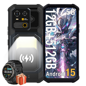 هاتف AGM G3 بذاكرة 12 جيجابايت + 512 جيجابايت، نظام Android 15، شحن لاسلكي، بطارية 10000 مللي أمبير، ضوء تخييم، NFC، مقاوم للماء، هاتف محمول 2025، هاتف متين، هاتف ذكي 5G - Product Image 1