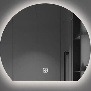 Modern ev dekor yarım ay yuvarlak şekil Led ışık akıllı ayna dokunmatik sensör anahtarı duvar banyo aynası - Product Image 2