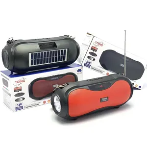 TO-380 2.5 inch 5 watt Solar Charging Outdoor Flashlight Speaker Wireless Portable stereo bass woofer bluetooth Speaker