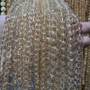 Contas soltas de pedras naturais do brasil, venda no atacado 4/6/8/10/12mm pedra natural citrino cristal redondo miçangas soltas para fabricação de jóias diy pulseira e colar - Product Image 5