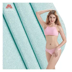 High quality Breathable Knitted shiny knit crinkle stretch swimwear fabric polyester spandex fabric for swimwear