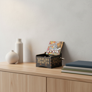 Caja de Música de Madera Vintage con Manivela, Estilo Hotel California, Melodía de Banda Famosa, Movimiento de 18 Notas, Duración de Sonido de 15 Segundos, Regalo Especial para - Product Image 3