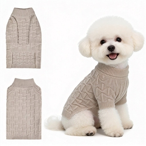 Sweater Anjing Rajut Bergaris Mewah Buatan Tangan Klasik Modern Dapat Dicuci Pakaian Hewan Peliharaan Berkualitas Tinggi Bahan Bernapas Ukuran Besar - Product Image 5
