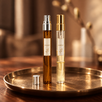 Flacon pulvérisateur de parfum en verre transparent de luxe, fin et élégant, avec atomiseur et capuchon argentés, pour l'emballage de parfums (vente en gros)
