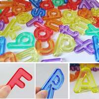 Juguetes Educativos de Plástico Transparente, Letras del Alfabeto ABC Multicolores