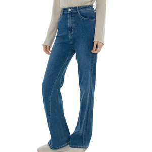 Precio competitivo Super Stretch Transpirable Boot Cut Casual Streetwear Denim Cowboy Jeans para mujer - Product Image 1