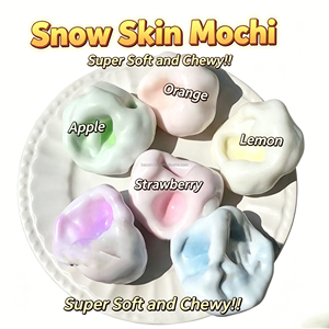 Jouets Squishy Faits Main en TPR, Boules de Riz Gluant Mochi de 6 cm et 4 cm, Doux à Rebond Lent, Anti-Stress, Saveurs Taro et Myrtille - Product Image 3