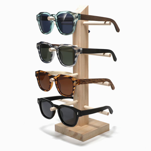 2025 Fashion New Arrivals Vintage Customized Sunglasses Wooden Temple Women Sun Shades Sunglasses with Polarized Lens