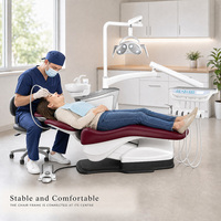 Fauteuil dentaire électrique standard Detes TS-8830 avec construction en cuir, plastique et métal, certifié CE, garantie de 2 ans