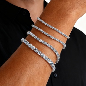 <span class=keywords><strong>Bracciale</strong></span> Tennis da Donna in Gioielleria Hip Hop di Grande Successo <span class=keywords><strong>con</strong></span> <span class=keywords><strong>Diamanti</strong></span> Moissanite da Laboratorio VVS1 da 2mm 3mm 4mm per Uomo <span class=keywords><strong>con</strong></span> Certificato GRA - Product Image 2