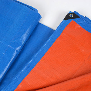 Bâche en PE double face bleue et orange, imperméable, anti-UV, avec œillets <span class=keywords><strong>pour</strong></span> couverture extérieure - Product Image 4