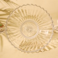 Assiette à fruits ronde en verre transparent de luxe, écologique, jetable, de haute qualité, avec motif végétal, pour la décoration de fête