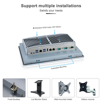 PC industriel embarqué Linux Win 11 IP66, écran tactile 12,1 pouces, étanche à l'avant, PC industriel tout-en-un 12e génération I3