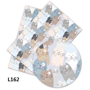 Synthétique à imprimés de dessin animé <span class=keywords><strong>chat</strong></span>, 136x30 cm, Faux <span class=keywords><strong>cuir</strong></span> professionnel, personnalisé, pour la fabrication de bricolage, offre spéciale - Product Image 3