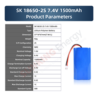 Factory Custom 7.4V 1500mAh 18650 Lithium Battery Pack New Grade a Cell for Fascia Gun Medical Equipment Power Supply