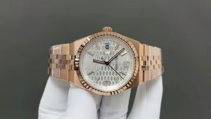 Montre automatique mécanique de qualité supérieure, cadran de 40 mm, acier 904L, mouvement 7315, or rose, motif nid d'abeille, montre de plongée - Product Image 4