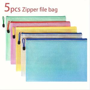 Bolsa de Malla Transparente de Poliéster de Colores Duraderos, Sin Deformación, para Archivos A6, con Cierre, para Oficina, Venta Caliente - Product Image 5