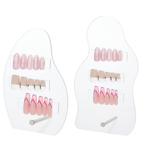 Présentoir auto-adhésif en acrylique solide pour faux ongles, motifs lapin, vente en gros, pour présentation individuelle de vernis à ongles de luxe