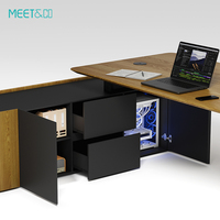 Bureau de Direction Haut de Gamme avec Recharge Sans Fil et Structure Stable en Bois Massif pour Bureau