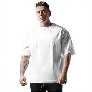 Camiseta Deportiva Blanca para Hombre, Cuello Redondo, Manga Corta, Corte Holgado, 100% Algodón, Transpirable, para Todas las Temporadas, Uso Casual - Product Image 3