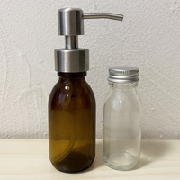 Flacon en verre transparent ambré de 30 à 60 ml pour sirop, jus, médicaments liquides, shot de gingembre, avec col ROPP, pour produits alimentaires santé