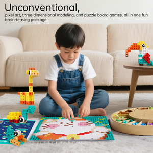 Pungrow Bằng Sáng Chế ABS Nhựa Xây Dựng Khối Câu Đố Trò Chơi Thiết Lập Gừng Mèo Pixel Nghệ Thuật Giáo Dục Xây Dựng Đồ Chơi Động Vật Chủ Đề Khối - Product Image 5