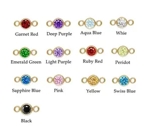 GP CZ bezel connector 1/20 14k gold filled charms permanent jewelry chains making jewellery 14KGF bezel Connectors wholesale