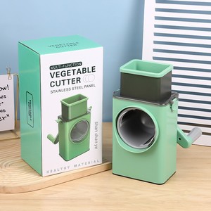 Coupe-légumes rotatif multifonctionnel en acier inoxydable, râpe à tambour, trancheuse manuelle, déchiqueteuse pour pommes de terre, carottes, fromages, salades - Product Image 1