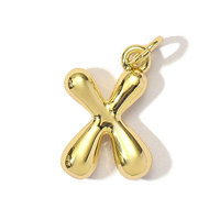Vente en gros de breloques de lettre bulle initiale de ballon plaqué or 18 carats A-Z breloques de lettre pour collier bracelet fabrication de bijoux