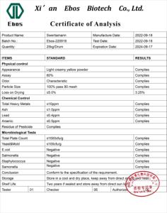 Perawatan kesehatan curah Cas 17388 5-39-5 ekstrak Swertia onica jap/ Swertia Japonica ekstrak ramuan Swertia 98% Swertiamarin