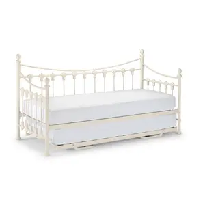 Meubles de salon en métal une place, <span class=keywords><strong>lit</strong></span> de jour blanc, avec ponceuse extractible, cadre de canapé-<span class=keywords><strong>lit</strong></span> - Product Image 1