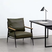 Fauteuil pivotant en cuir capitonné, style nordique moderne et minimaliste, pour la maison, le bureau et les réunions, avec base en acier inoxydable