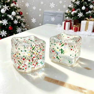 5.5cm New Christmas Design Glitter Round <b>Ball</b> Squishy Toys Stress Relief Maltose <b>Squeeze</b> <b>Ball</b> Sensory Toys - Product Image 3