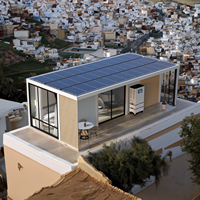 Maisons préfabriquées de luxe en conteneurs, kits de cabines capsules, 3 chambres, extensibles, en panneaux sandwich d'acier, système solaire moderne