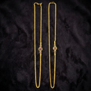 Wholesale 14K18K24K Micron Gold CZ Stone Mopu Chain Necklaces, Brass Chain, 24K Gold CZ Stone Jewelry, Fashion Chains Necklaces. - Product Image 3