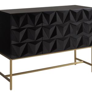 ตู้ไซด์บอร์ดสไตล์ดั้งเดิมสุดหรู ทำจากไม้อัดเอ็มดีเอฟ สำหรับบ้านหรือโรงแรม ฐานโลหะสีทอง เหมาะสำหรับห้องนั่งเล่นหรือห้องนอน - Product Image 1