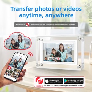 Cadre <span class=keywords><strong>photo</strong></span> numérique en acrylique NX P1 5 pouces avec WiFi, mémoire 32 Go, prend en charge la <span class=keywords><strong>musique</strong></span> et les vidéos MP4 - Product Image 2