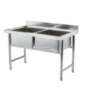 Custom stainless steel kitchen sinks industrial commercial 2 bowl sink single sink