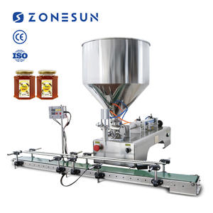 ZONESUN ZS-DTGT1P Automatic Table Top Piston Pump <b>Jam</b> Honey Cosmetic Cream Shampoo Ketchup Lotion Paste Filling Machine - Product Image 1