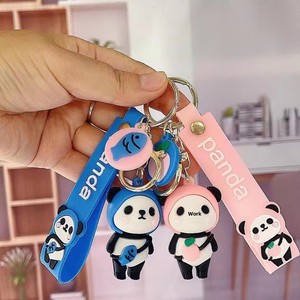 Porte-clés mignon en forme de panda de dessin animé avec motif floral, pendentif en forme de bambou, petit cadeau souvenir créatif culturel - Product Image 6