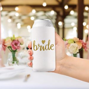 Custom Wedding Can s Bridesmaid Gifts Can Cooler Bachelorette Party Decoraciones Slim Bride Squad Can Sleeves - Product Image 4