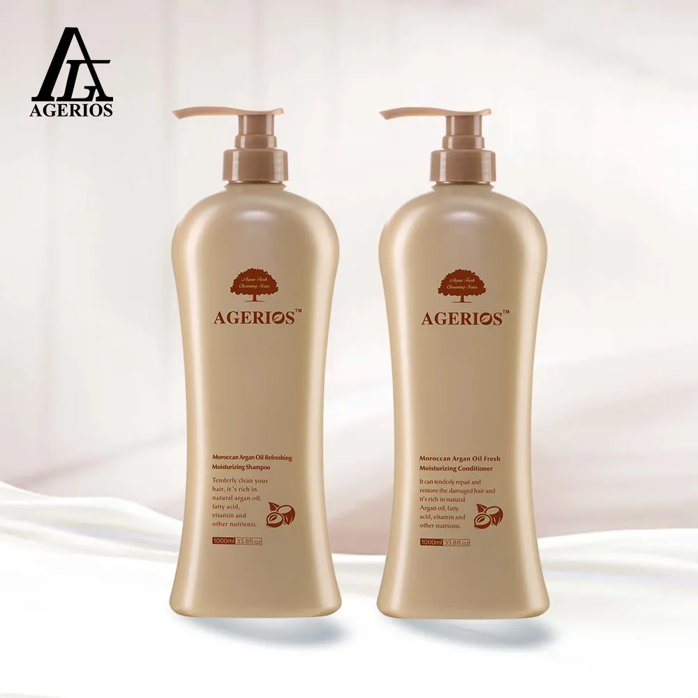 Agerios-aceite de argán para el cuidado del cabello, champú y acondicionador, Perfume francés, 1000ml