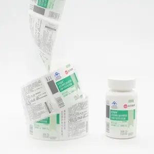 Aangepaste Afdrukken Glossy Sticker Medische Labels Voor Pet Farmaceutics Verpakking Fles Vitamine Fles Label Sticker Afdrukken