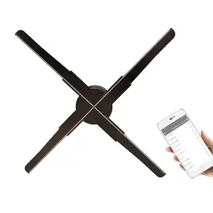 WIFI להעלות APP בקרת 45cm הולוגרמה מאוורר 3d הולוגרפי, הולוגרפית פרסום תצוגה, led הולוגרפי מאוורר