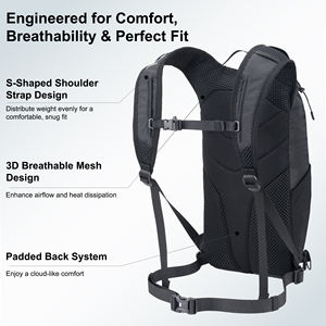 Sac à dos de randonnée imperméable NEVO RHINO 10L unisexe avec cadre externe, tissus de haute qualité, adapté à la randonnée en plein air et à la ville. - Product Image 5